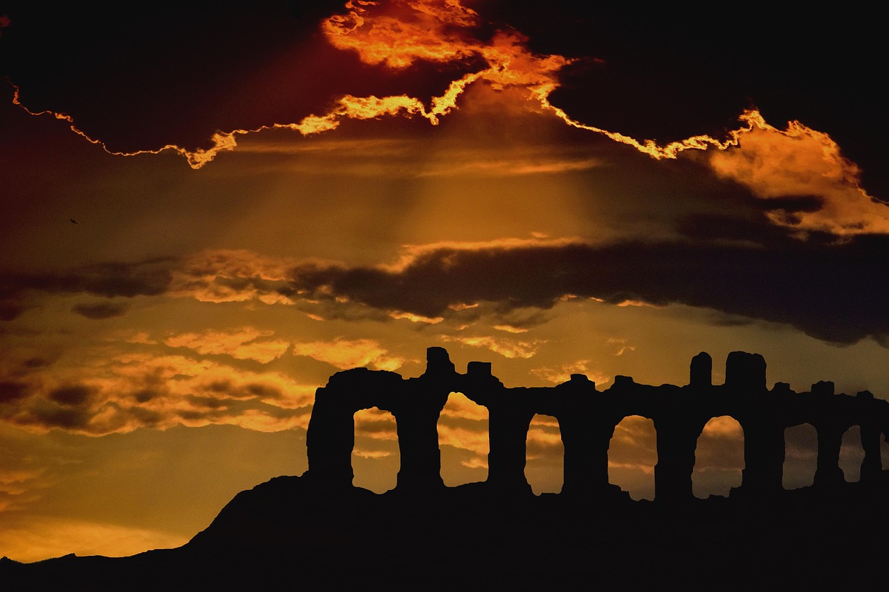 Ancient ruins at sunset — the weight of history