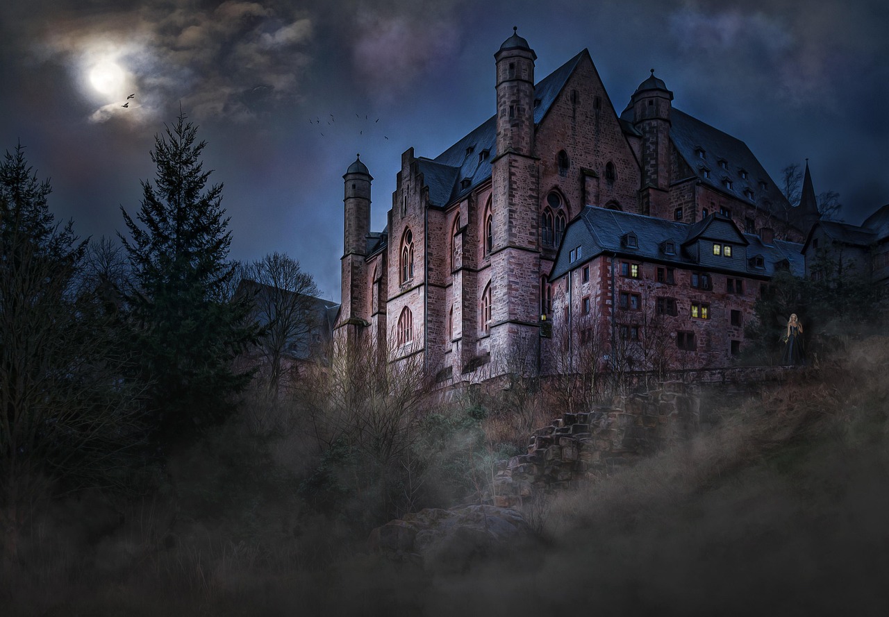 Gothic castle looming in twilight — the world of dark fantasy